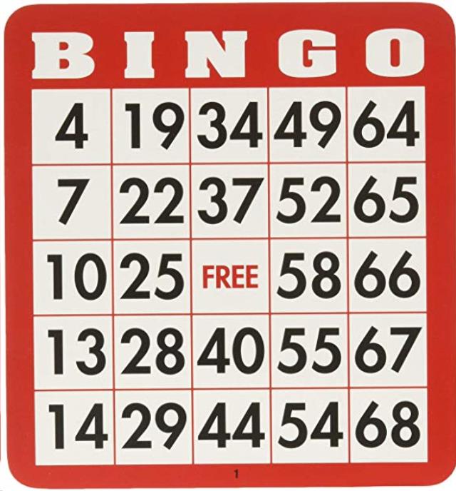 Rental store for BINGO  REUSABLE  CARDS   PER CARD in Kingsport TN