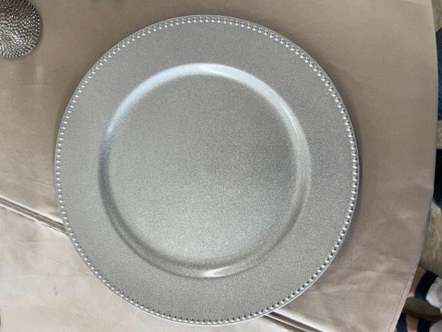 Rental store for CHARGER,  SILVER  MELAMINE BEADED RIM in Kingsport TN