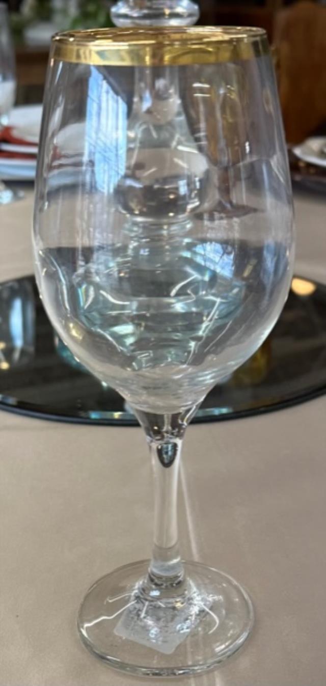 Rental store for GLASS, WINE  GOLD RIM  13 OZ. in Kingsport TN